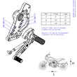 DUCATI MONSTER 797 / SCRAMBLER 400 / 800 / 1100 ÁLLÍTHATÓ LÁBTARTÓ SZETT CNC RACING